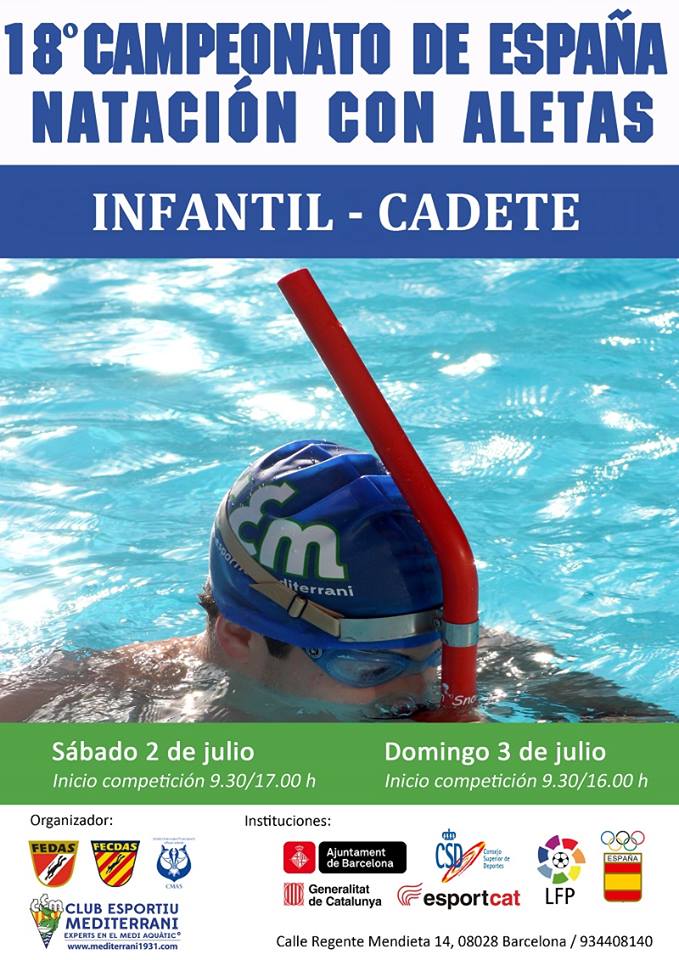 Campeonato de Espa&ntilde;a de Clubes Infantil y Cadete de Nataci&oacute;n con Aletas.